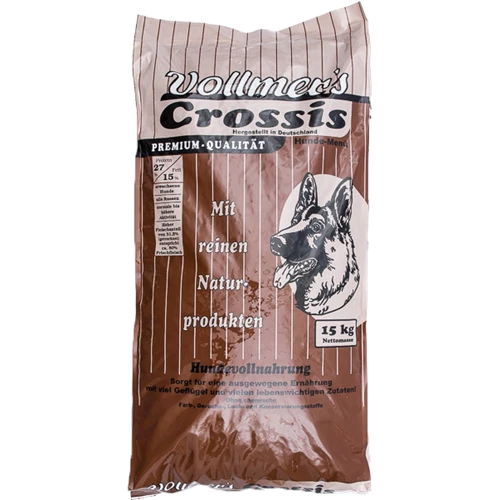 Vollmer's Crossis 15 Kg Hundefutter Trockenfutter Geflügel Truthahn Ente Huhn - Bild 1 von 3