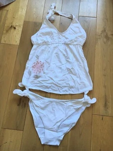 BNIP AMORALIA Maternity Ladies Pretty White/Pink Floral Tankini Set XL 16 - Picture 1 of 5