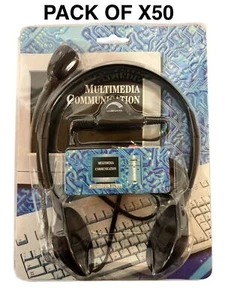 Auriculares Estéreo 3.5mm Gaming PC Laptop Control de Volumen Ajustable Nuevo Paquete de 50 - Imagen 1 de 3