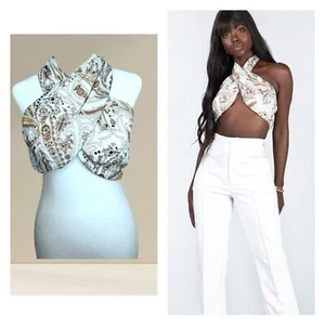 Princess Polly Annalisa Scarf Crop Top Size US 8 NWT | Trendy Y2K Festival Summe - Picture 1 of 11