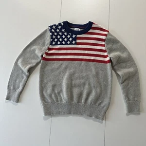 Gap Gray American Flag Sweater Youth size Small USA America - Picture 1 of 7