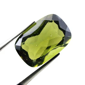 4.31ct MOLDAVITE tektite faceted loose gem RECTANGLE 13x9MM #CM252 - Picture 1 of 2