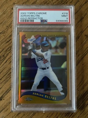 2002 Topps Chrome #218 Adrian Beltre Gold Refractor PSA 9 - Image 1 of 4