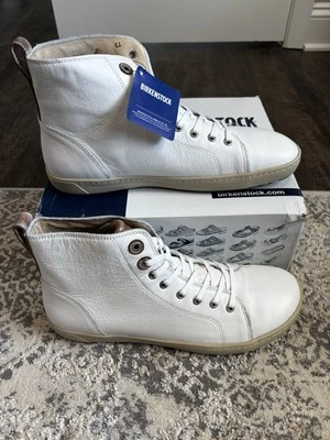 NUEVO Birkenstock Hombre Bartlett Top Alto Cuero Blanco Talla 46 Foto 1 de 4