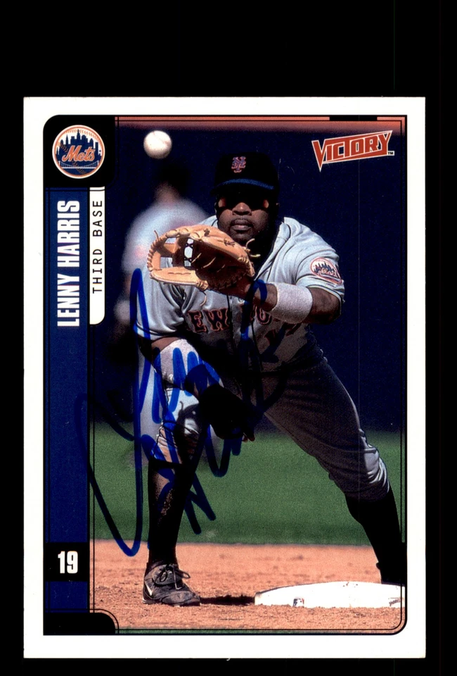 Signed Baseball Card Auto Lenny Harris 2001 Upper Deck Victory #451 Mets - Image 1 of 2