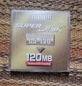 maxell Super Disk LS-120 120MB one Super Disk NEW SEALED - Photo 1/3