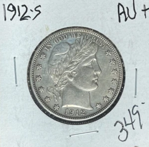 MEDIO DÓLAR DE PLATA BARBERO 1912-S ~AU+ ~BONITA MONEDA~ - Imagen 1 de 2