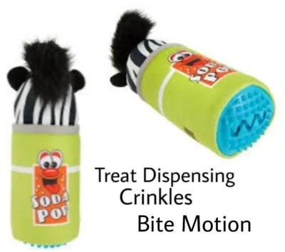 Juguete grande para perro Soda Pop Action - 9" dispensador de golosinas sonidos de arrugas y movimiento de mordida Foto 1 de 4