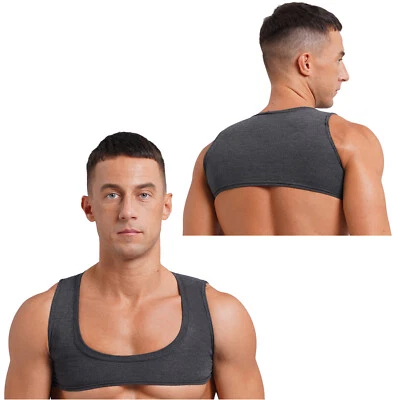 Mens Crop Top Summer Tank Tops Dating Night Vest Low Scoop Neck Sportwear Yoga - Image 1 of 4