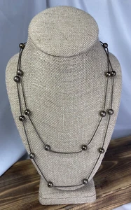 Daisy Fuentes Brown Metal Ball Beaded Wrap Necklace 42.5” Total Length - Picture 1 of 7