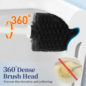 HOMEMAXS 2 Sets Toilet Brushes with Holders for Hotel Office Bathroom(White) New - Picture 1 of 11