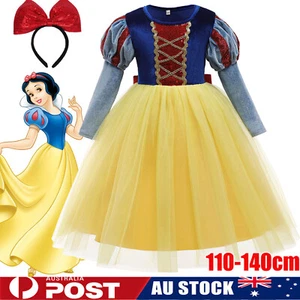 Kids Girl Snow White Dresses Cosplay Princess Book Week Costume Party Dress Gown - Picture 1 of 15