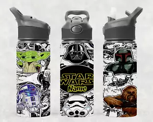 BOTELLA DE AGUA PERSONALIZADA Star Wars y taza REGALO 4 NIÑOS StarWars FANS PRESENTE - Imagen 1 de 9