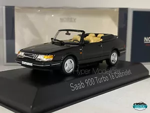NOREV 1/43 SAAB 900 TURBO 16 CABRIOLET 1992 BLACK ART.810045 - Picture 1 of 2