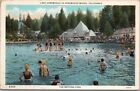 Carte postale vintage années 1930 LAKE ARROWHEAD, Californie « The Bathing Cove » inutilisée