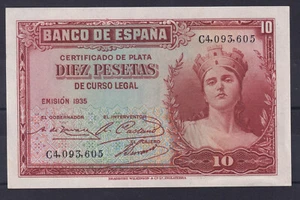 BILLETE ESPAÑA 10 PESETAS 1935 II REPUBLICA - SERIE C - SIN CIRCULAR - Picture 1 of 2