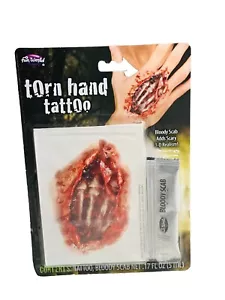 Zombie Wound Tattoos Plus 3D Bloody Scab Halloween Costume Makeup Un-Dead Scar - Picture 1 of 4