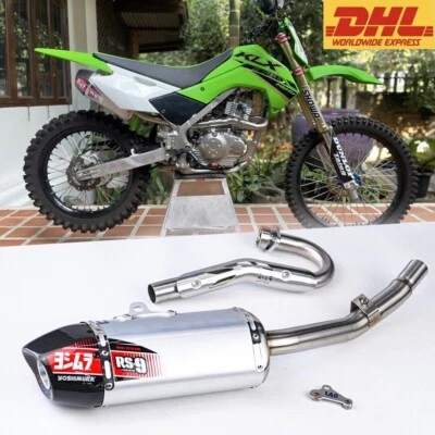 FULL SYSTEM EXHAUST MUFFLER REAR PIPE CARBON RS9 KAWASAKI KLX140 KLX140L R 140RF Foto 1 de 4