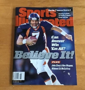 Revista Sports Illustrated 30 de noviembre de 1998 John Elway cubierta sin etiqueta quiosco - Imagen 1 de 2