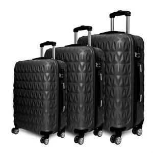 Maleta rígida equipaje cabina ABS 4 ruedas trolley ligero negro - Imagen 1 de 15