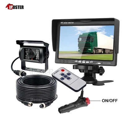7" Monitor Backup Camera Reversing Night Vision Waterproof 12-24v For Rv Truck - image 1 of 4