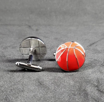 Basketball Lovers Cufflinks - Unique Gifts for Sports Fans - Mens Formal Wear - Image 1 of 4