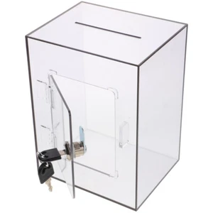 Clear Voting Box with Lock Public Ballot Box Voting Box Acrylic Tip Box - Picture 1 of 12