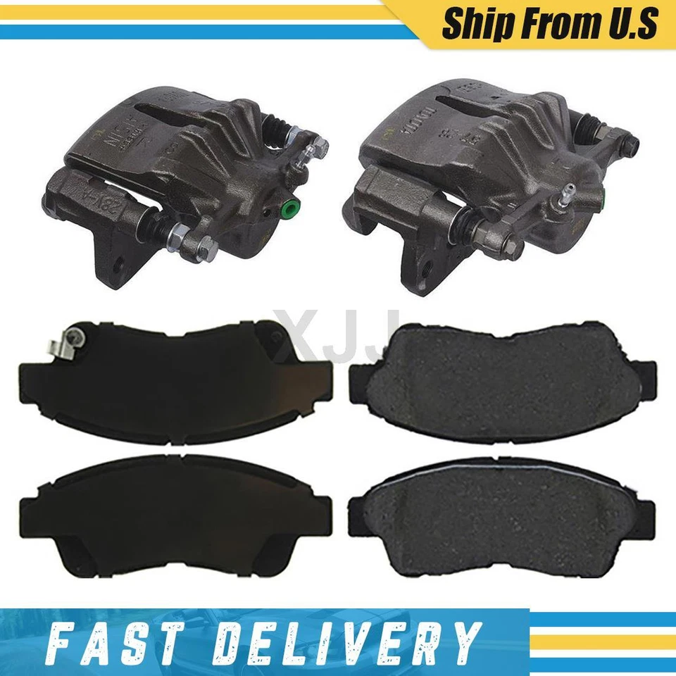 Front Left Front Right Brake Calipers & Ceramic Pads For 1997-2000 Toyota Camry - Image 1 of 4