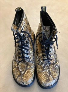 Dr. Martens Vintage DM’s Snake Python Army Combat Boots Men 8 / Women 10 - Picture 1 of 6