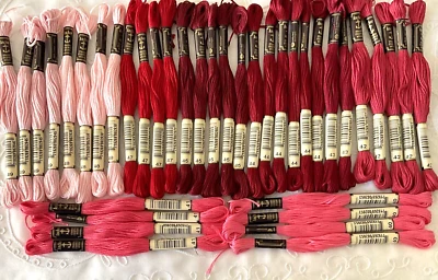Anchor Stranded Sticktwist Mouline Cotton Floss Lot of 37 Burg Pink Series 60's - Image 1 of 4