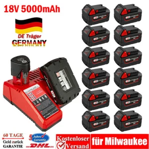 Cargador 18V para Batería Milwaukee XC 5,0 M18B5 M18B9 Litio 48-11-1860 M12-18C - Imagen 1 de 34