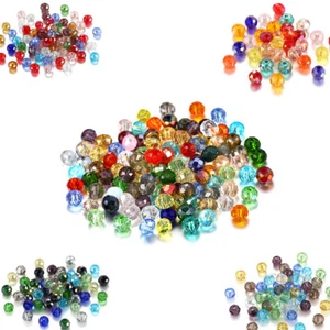 Glass Beads 3-8mm Bead Hanging Rope Beads Making Bracelet Necklace Accessories - Picture 1 of 50