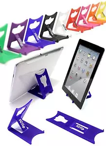 Apple iPad Holder, Galaxy Tab 9" 10" Computer Tablet : BLUE iClip Folding Stand - Picture 1 of 9