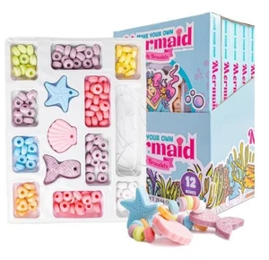 Kit braccialetto caramelle sirena stringa la tua caramelle gioielli festa bomboniera artigianato nuovo con scatola - Foto 1 di 4