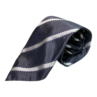 Armani collezioni gris seda rayas m.in.Italia corbata de lujo para hombre EC Foto 1 de 3