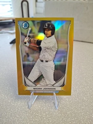 2014 Bowman Prospects Chrome Gold Refractor 09/50 Micah Johnson #BCP26 - Image 1 of 2
