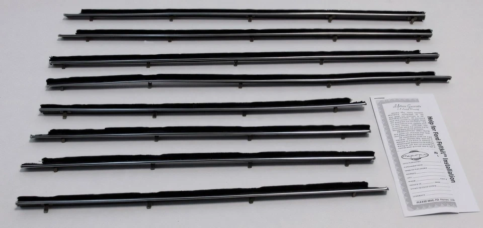 Window Sweeps Weatherstrip 适用于 1960 - 1965 福特猎鹰彗星黑色前后 — 第 1/4 张图片