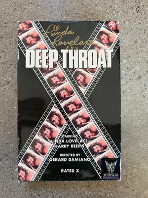 DEEP THROAT  signed by Linda Lovelace  VHS Arrow Prod 1990.  Hyper Rare - Image 1 of 4