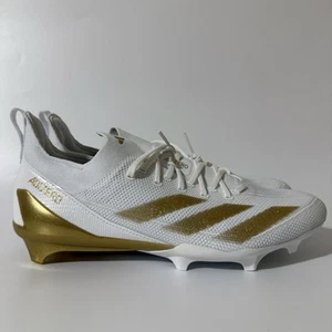 adidas Men’s Size 11.5 ADIZERO ELECTRIC+ FOOTBALL CLEATS White/Gold IE3287 NEW - Picture 1 of 8