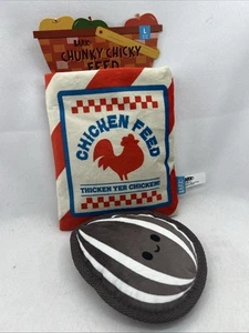 BarkBox Chunky Hühnerfutter Plüsch Hundespielzeug - Quietschen Knistern - L (50+ Pfund) Neu mit Etikett - Bild 1 von 4