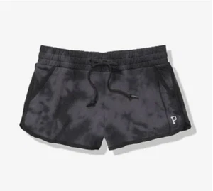 Victoria's Secret Pink Varsity Shorts Größe Small schwarz Batik Lounge Kordelzug - Bild 1 von 9