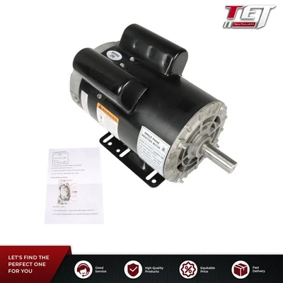 5 HP Compressor Duty Electric Motor 1 Phase 3450 RPM 56HZ Frame 7/8" Shaft 230V - Image 1 of 4