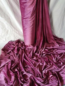 Tela de terciopelo rosa oscuro spandex 58" de ancho metro cuarto de grasa rollos - Imagen 1 de 5
