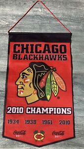 Chicago Blackhawks 2010 Championship Banner 18" Coca-Cola Hockey Champions NHL