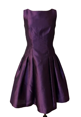 Vestido Carmen Marc Valvo Línea A 4 Púrpura Elastizado Carrera Iglesia Boda Fiesta Foto 1 de 4