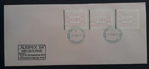 1984 Austria/Australia Ausipex Melbourne Cover ties 3 Frank Stamps - Bild 1 von 3