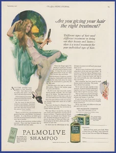 Vintage 1922 PALMOLIVE Shampoo Hair Care Salon Décor Ephemera 1920's Print Ad - Picture 1 of 1
