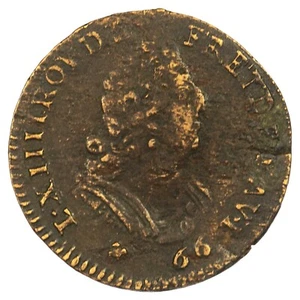 France liard de France 1699 O Riom Louis XIV cuivre fautée splittée non séparée - Imagen 1 de 3