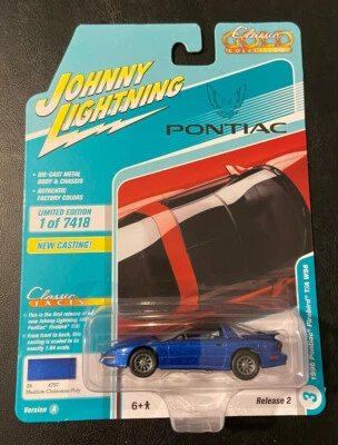 Johnny Lightning Blue 1996 Pontiac Trans Am WS6 LT1 Fbody JLSP148A Classic Gold - Image 1 of 2