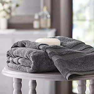 Member's Mark Hotel Premier Collection 100 % Baumwolle Luxus Badetuch grau 30x58 - Bild 1 von 2